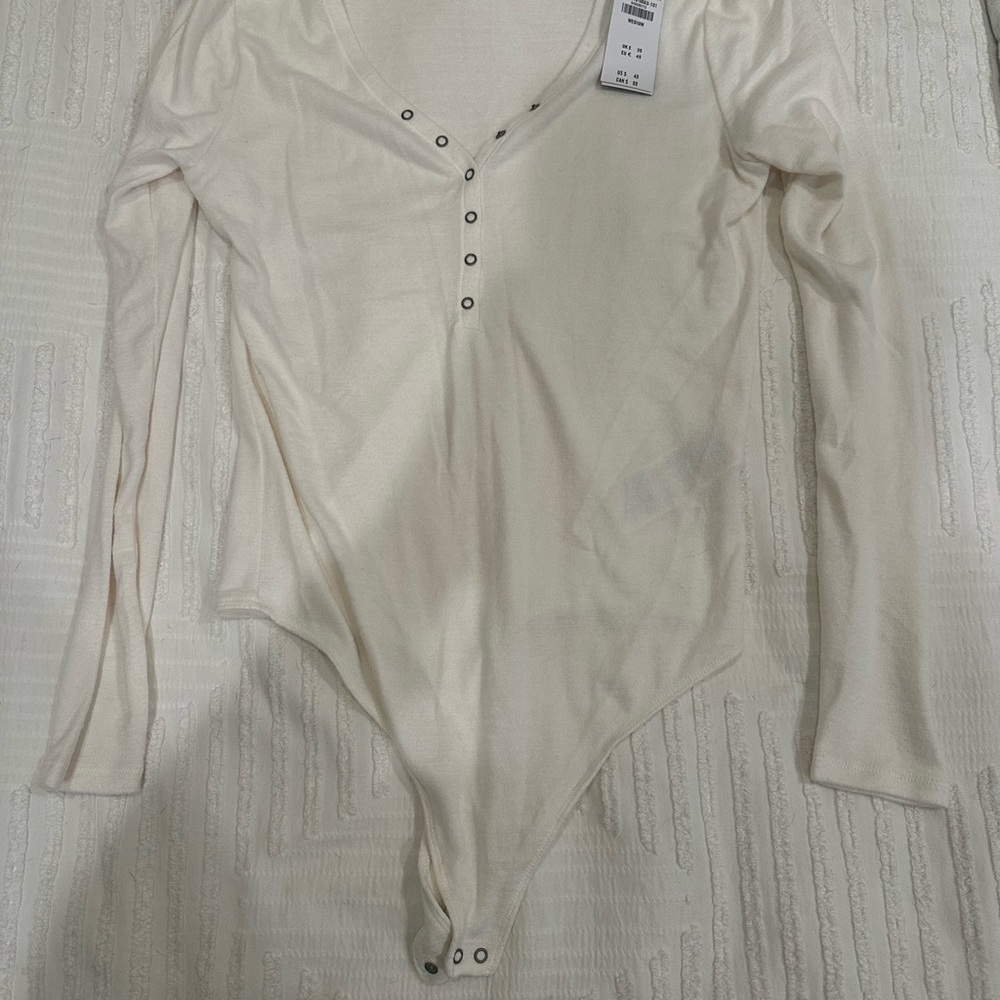 Cream Long Sleeve Bodysuit